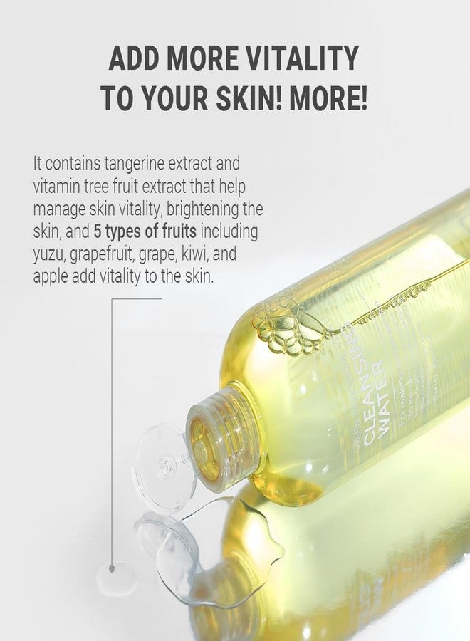 tenzero Green Tangerine Vita C Cleansing Water 16.7 fl.oz (500ml), Hydrating & Brightening, Facial Water Cleansing & Makeup Removal, No Rinse Needed, For All Skin Types, Korean Makeup Remover - Image 5